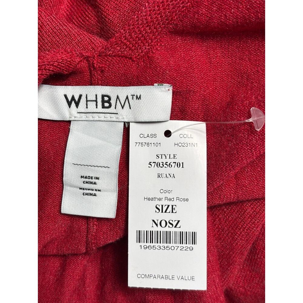 White House Black Market Open Front Ruana Sweater Womens Size One Size Red NEW - Picture 3 of 9